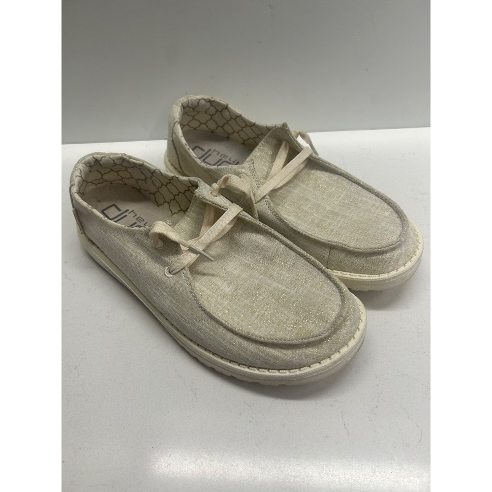 Hey Dude Women's Sparkling Gold Shoes Size 9